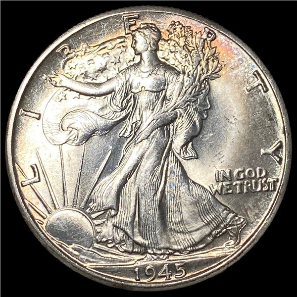 1945-D Silver Half Dollar Walking Liberty CHOICE BU