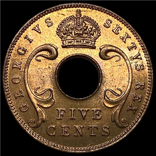 1952 British East Africa Bronze 5 Cents