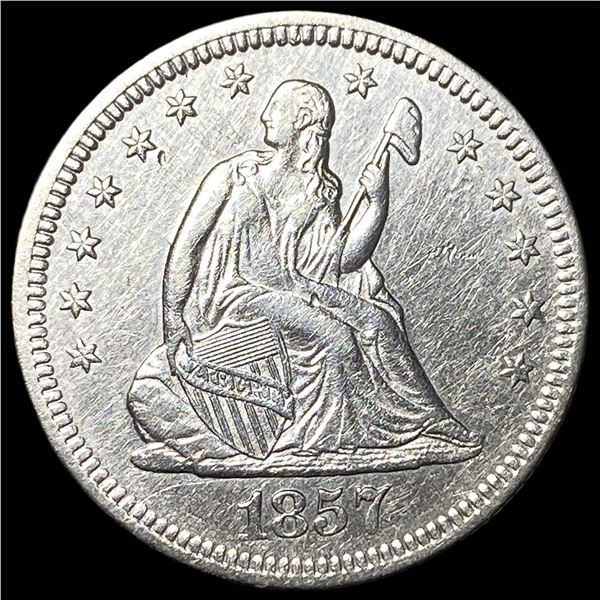 1857-O Silver Seated Liberty Quarter UNCIRCULATED