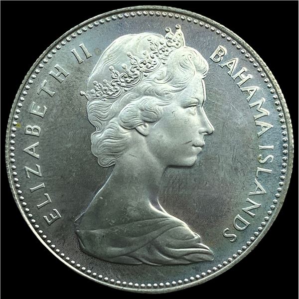 1970 Bahamas SIlver Dollar Proof KM 8