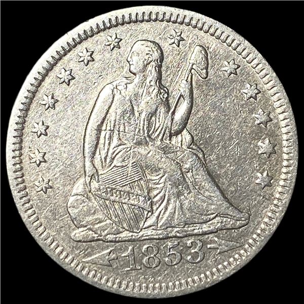 1853-O Arrows Seated Liberty Quarter CLOSELY UNCIRCULATED