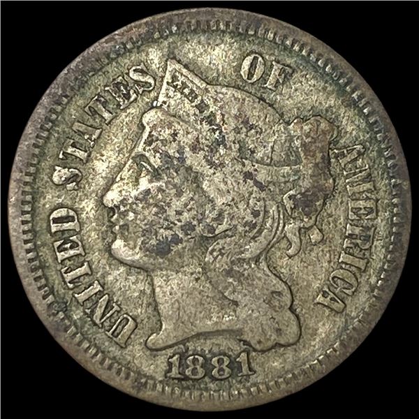 1881 Nickel Three-Cent Piece LIGHTLY CIRCULATED