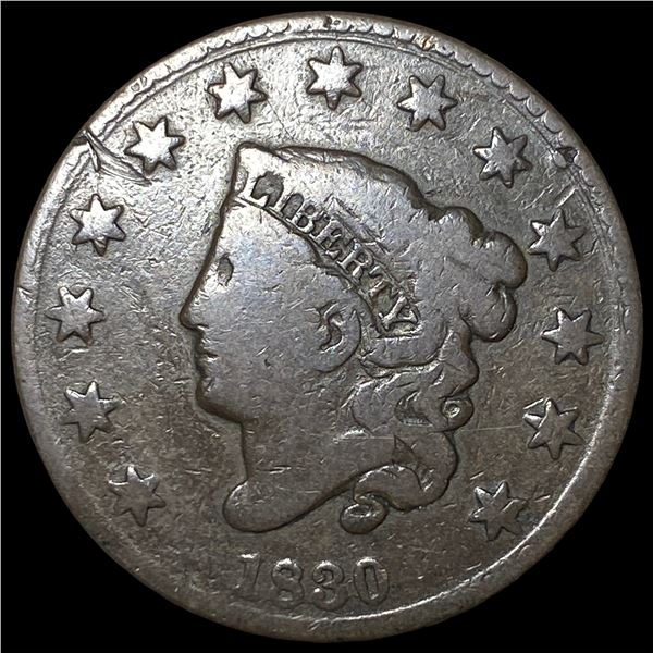 1830 Coronet Head Large Cent LIGHTLY CIRCULATED