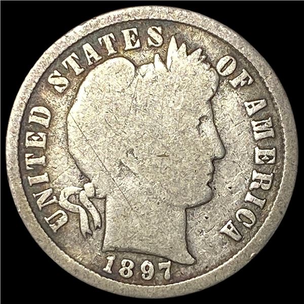 1897-S Silver Barber Dime NICELY CIRCULATED