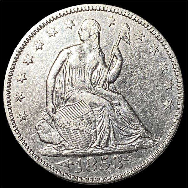 1853 Arrows Seated Liberty Half Dollar CLOSELY UNCIRCULATED