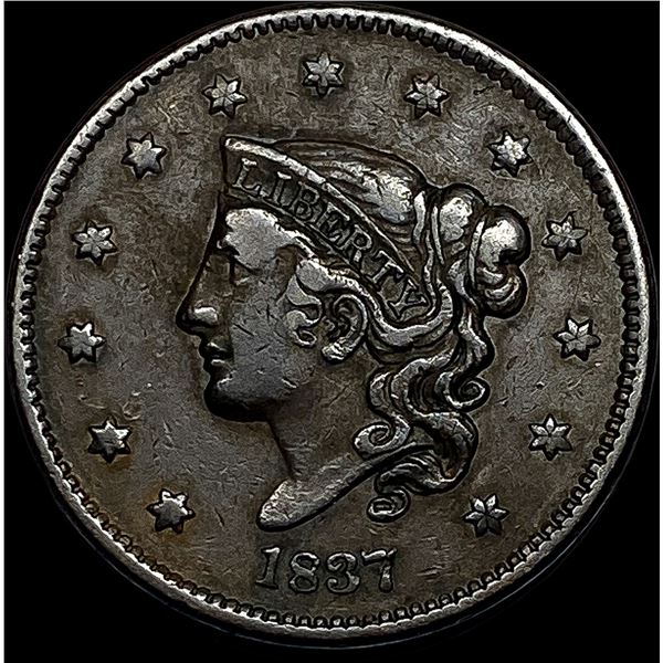 1837 Coronet Head Large Cent NEARLY  UNCIRCULATED