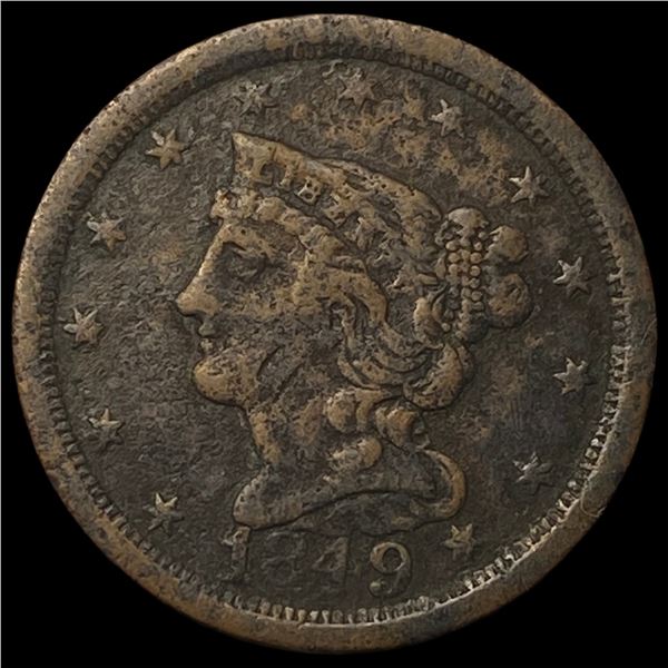 1849 Braided Hair Half Cent NEARLY  UNCIRCULATED