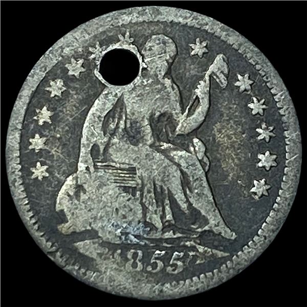 1855-O Silver Seated Liberty Half Dime NICELY  CIRCULATED