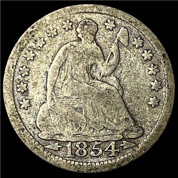 1854 Silver Seated Liberty Half Dime NICELY  CIRCULATED