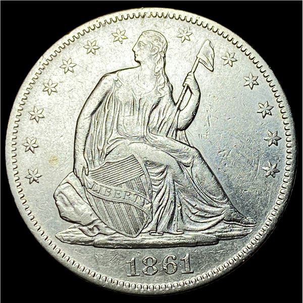 1861 Seated Liberty Half Dollar CLOSELY  UNCIRCULATED