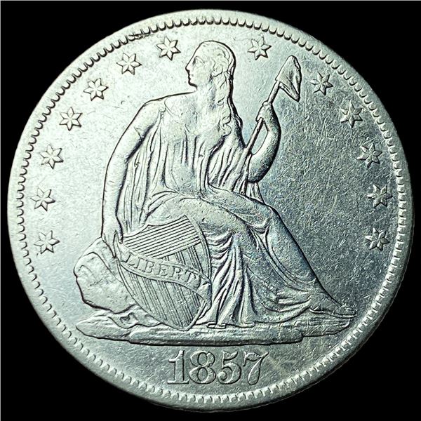 1857-O Silver Seated Liberty Half Dollar  CLOSELY UNCIRCULATED