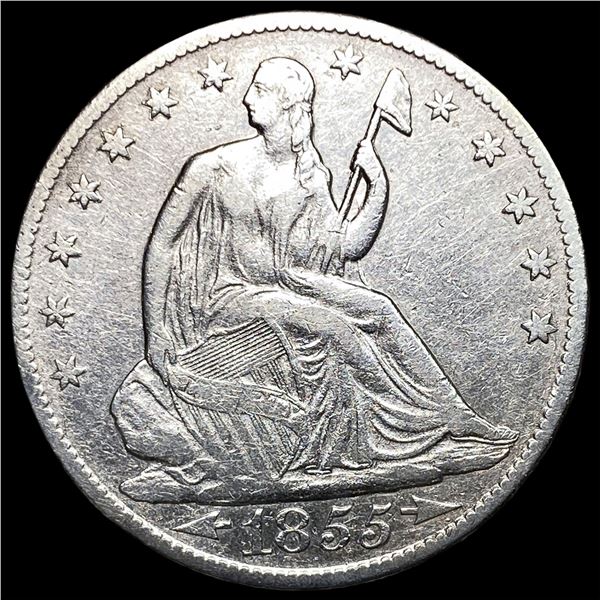1855-O Silver Seated Liberty Half Dollar  NEARLY UNCIRCULATED