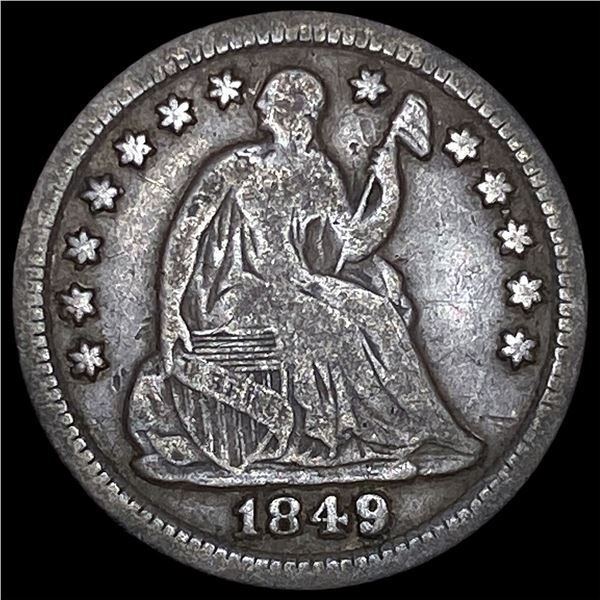1849 Seated Liberty Half Dime NEARLY  UNCIRCULATED