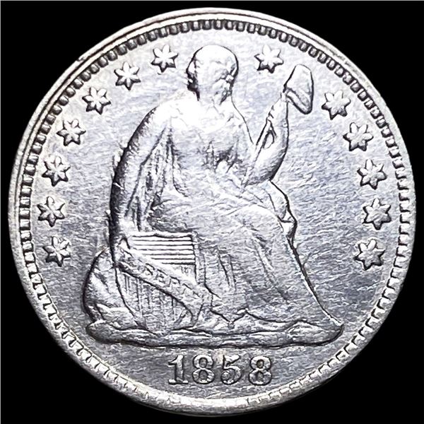 1858 Silver Seated Liberty Half Dime NEARLY  UNCIRCULATED