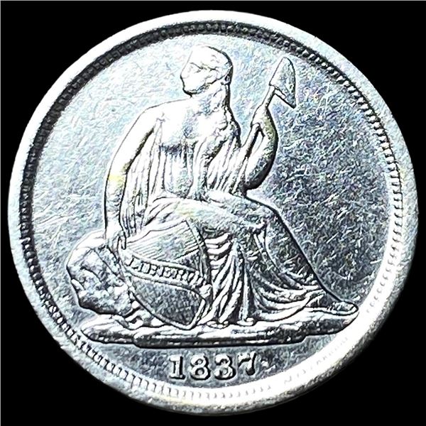 1837 Silver Seated Liberty Dime CHOICE AU