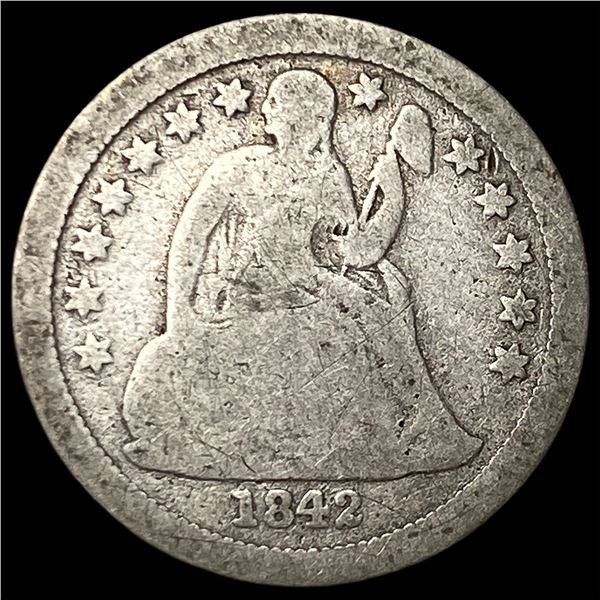1842-O Silver Seated Liberty Dime SUPERB GEM  BU