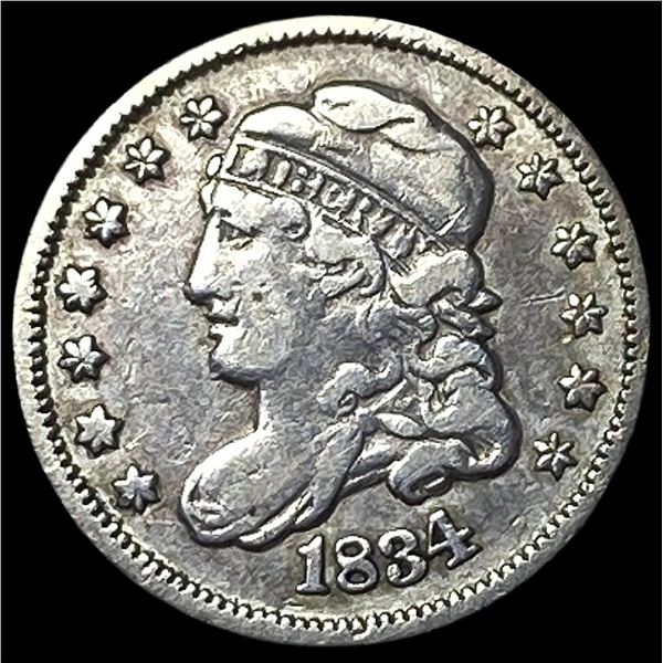 1834 Capped Bust Half Dime NEARLY  UNCIRCULATED