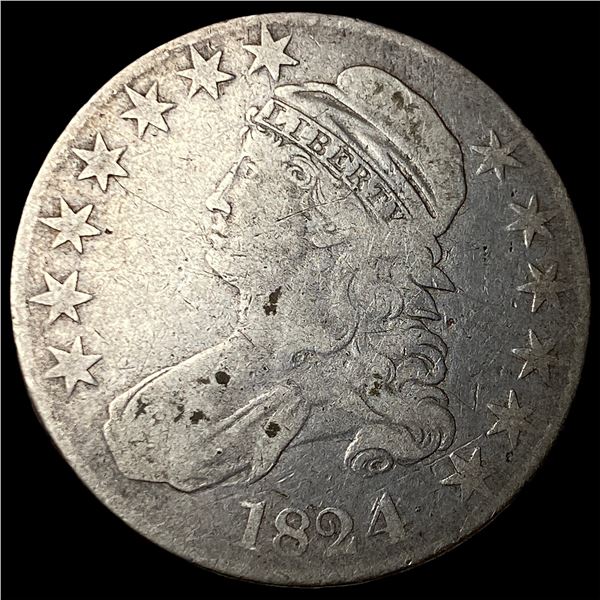 1824 Capped Bust Half Dollar LIGHTLY  CIRCULATED