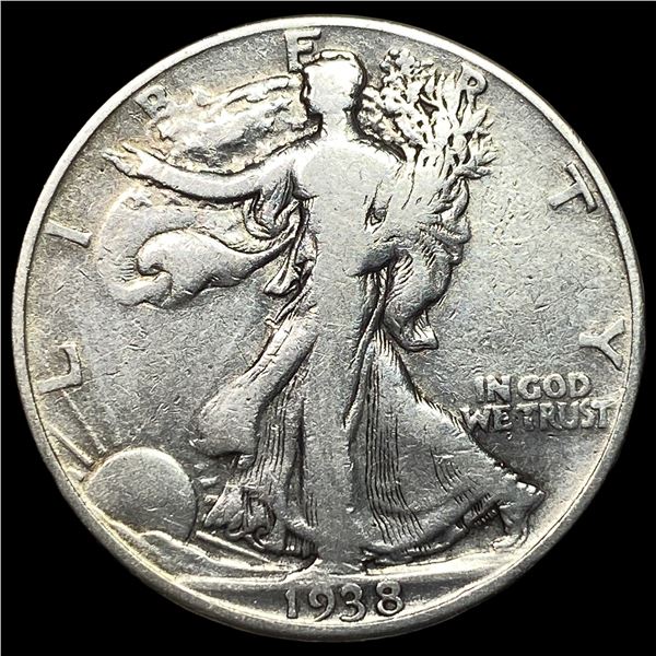 1938-D Silver Walking Liberty Half Dollar LIGHTLY CIRCULATED
