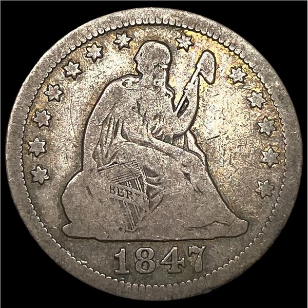 1847 Seated Liberty Quarter LIGHTLY CIRCULATED