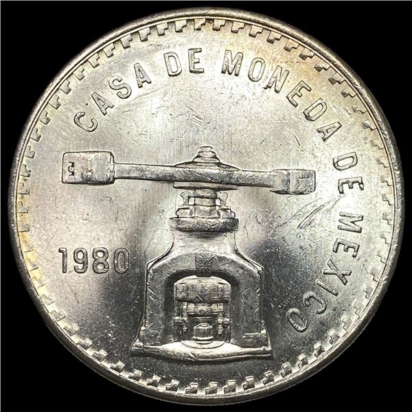 1980 Mexico Silver 1 Onza (33.625g .925 Silver) GEM BU