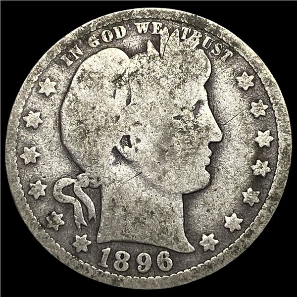 1896-O Silver Barber Quarter NEARLY UNCIRCULATED