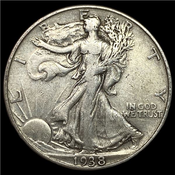 1938-D Silver Half Dollar Walking Liberty NEARLY UNCIRCULATED