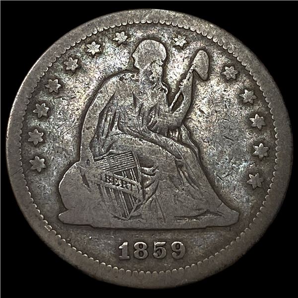 1859 Seated Liberty Quarter NEARLY UNCIRCULATED
