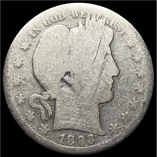 1893 Silver Barber Quarter NICELY CIRCULATED