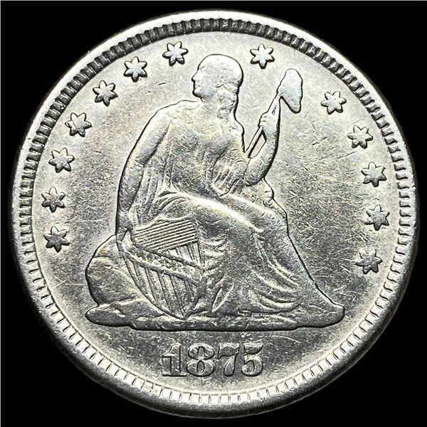 1875 Seated Liberty Quarter ABOUT UNCIRCULATED