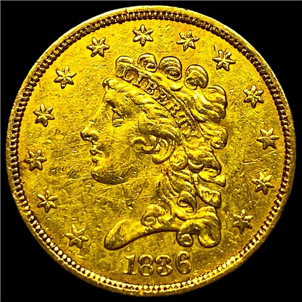 1836 Gold $2.50 Classic Head Quarter Eagle HIGH GRADE
