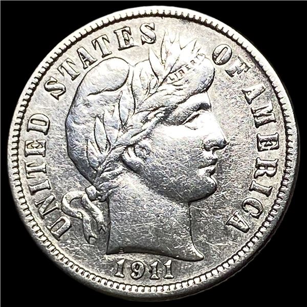1911-S Silver Barber Dime CHOICE AU