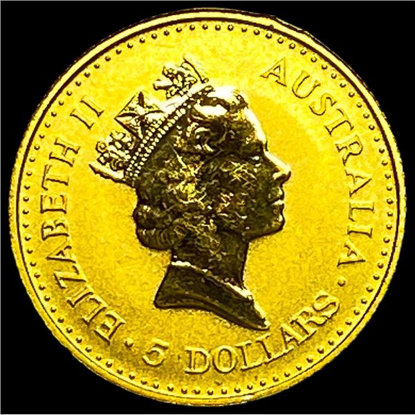 1990 1/20 oz Gold Australian Nugget $5 CHOICE PROOF
