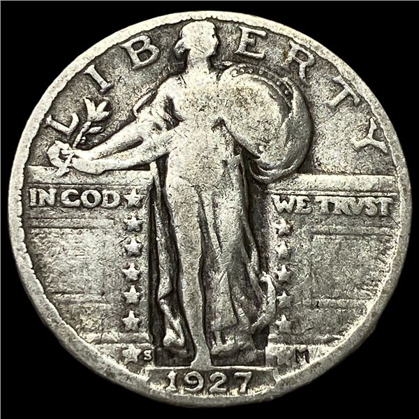 1927-S Silver Standing Liberty Quarter LIGHTLY CIRCULATED