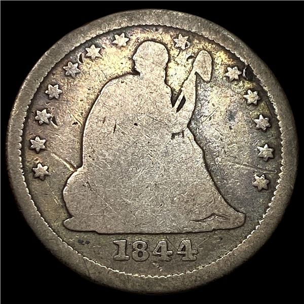1844-O Silver Seated Liberty Quarter LIGHTLY CIRCULATED