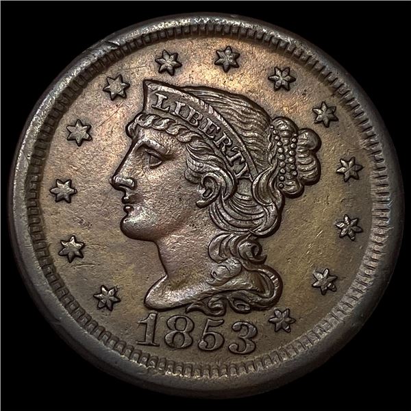1853 Braided Hair Large Cent CHOICE AU