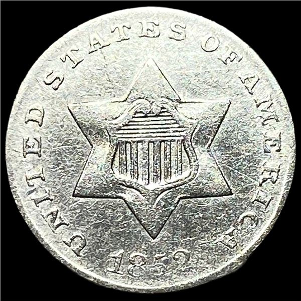 1852 Silver Three-Cent Piece CHOICE AU