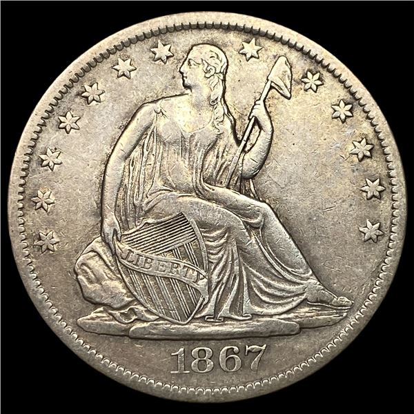 1867-S Silver Half Dollar ABOUT UNCIRCULATED