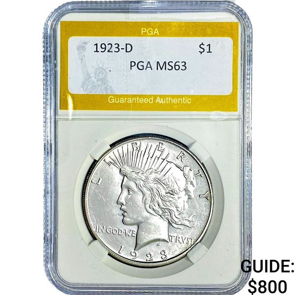 1923-D Silver Peace Dollar PGA MS63