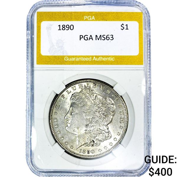 1890 Morgan Silver Dollar PGA MS63