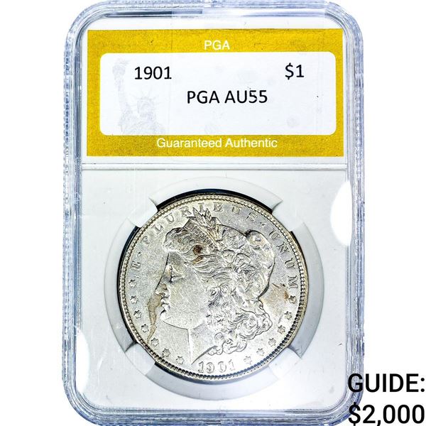 1901 Morgan Silver Dollar PGA AU55