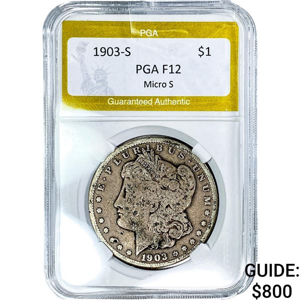 190-S Morgan Silver Dollar PGA F12 Micro S