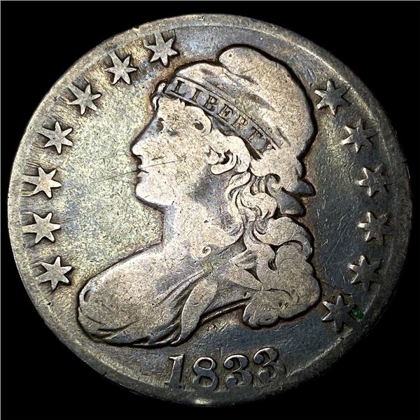 1833 Capped Bust Half Dollar LIGHTLY  CIRCULATED