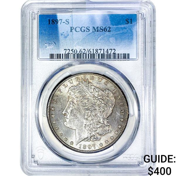 1897-S Morgan Silver Dollar PCGS MS62