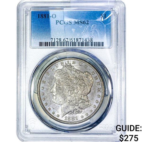 1881-O Morgan Silver Dollar PCGS MS62