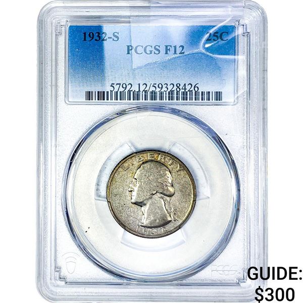 1932-S Washington Silver Quarter PCGS F12