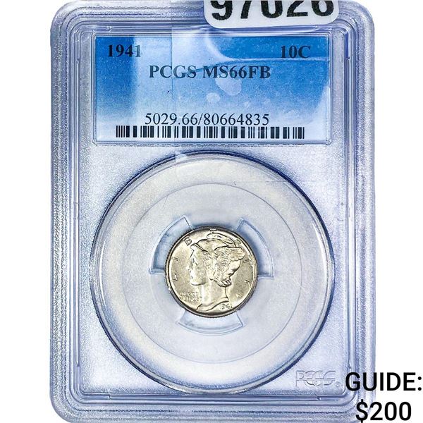 1941 Mercury Silver Dime PCGS MS66 FB