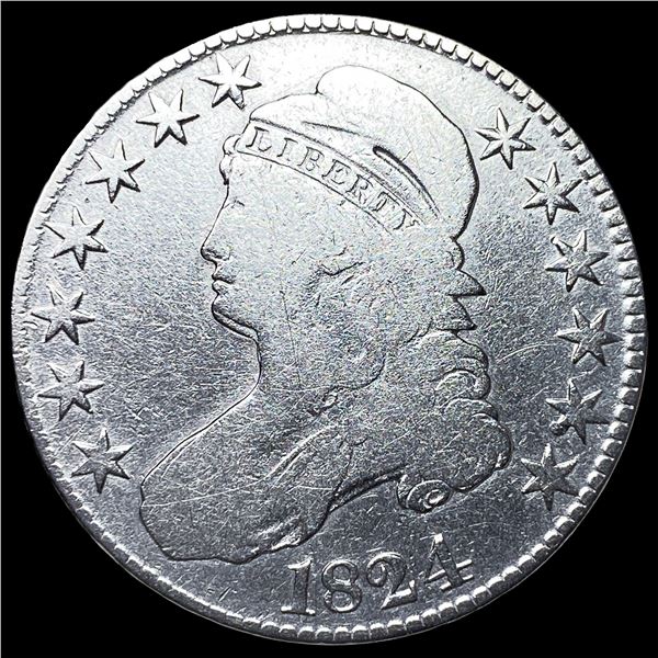 1824 Silver Capped Bust Half Dollar NICELY  CIRCULATED