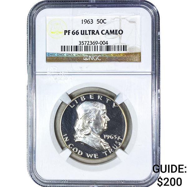 1963 Franklin Half Dollar NGC PF66 Ultra Cameo