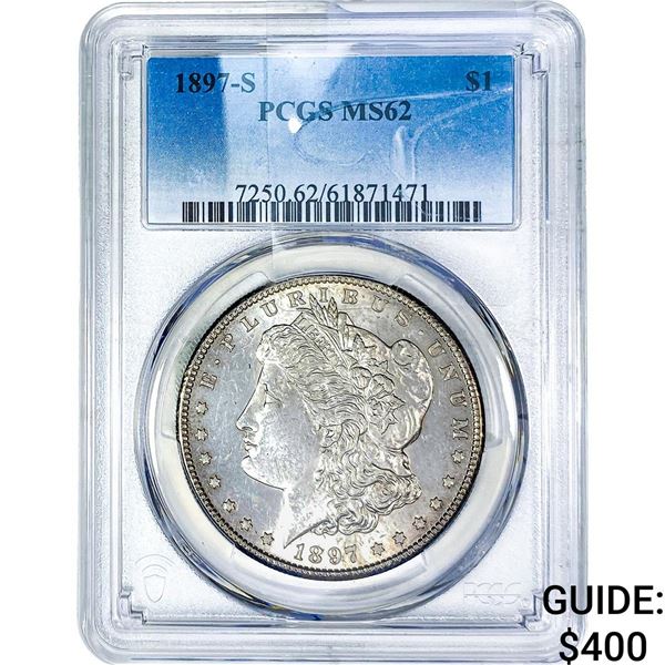1897-S Morgan Silver Dollar PCGS MS62